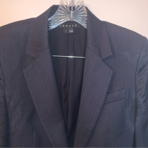 Theory Blue Blazer Tailored Suit Jacket 6 - Picture 6 of 9